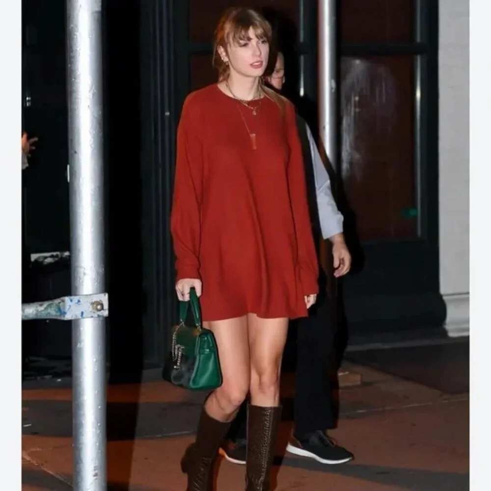 Reformation Taylor Swift Womens Size M Radlee Knit Mini Dress Oxide Made in USA